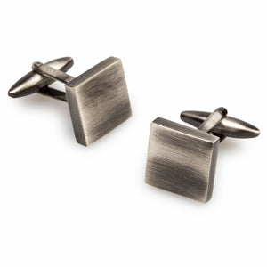 Luxor Brushed Silver Square Cufflinks
