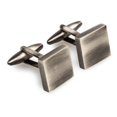 Luxor Brushed Silver Square Mens Cufflinks
