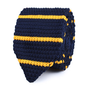 Luxor Navy and Yellow Knitted Tie