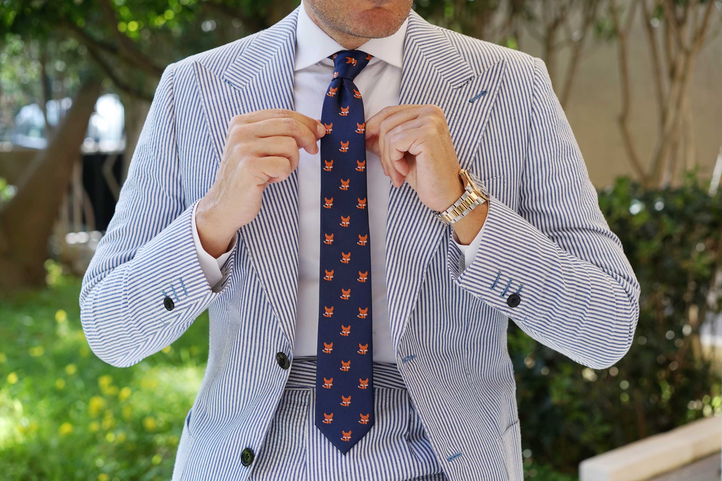North American Kit Fox Skinny Tie | Animal Slim Ties Mens Cool Necktie ...