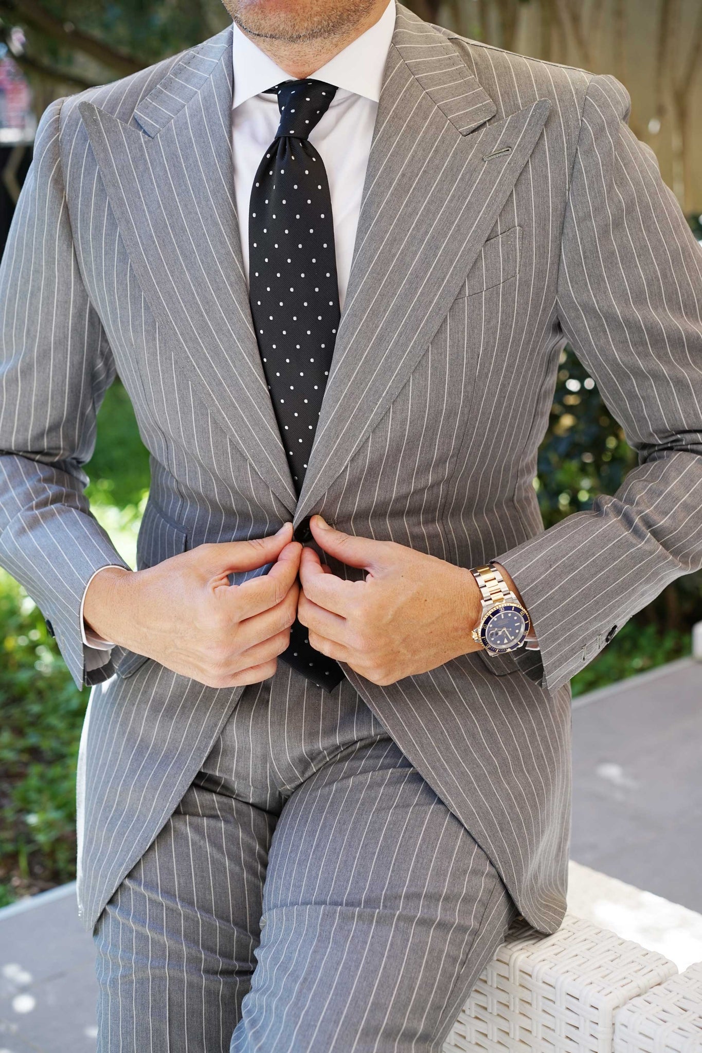 Bond Black Polka Dots Necktie | Business Casual Tie | Men's Cool Ties ...
