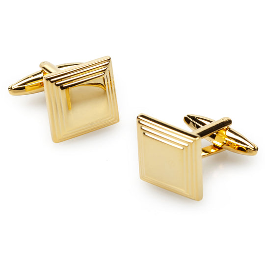 Macau Gold Square Cufflinks