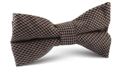 Madrid Brown Houndstooth Bow Tie