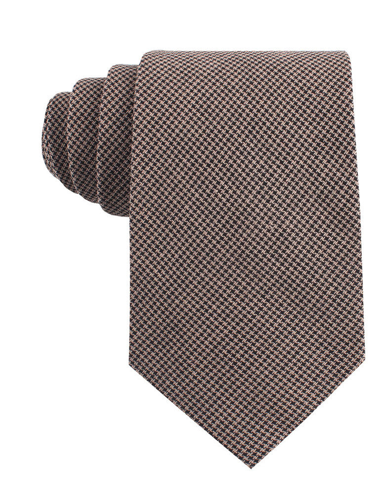Madrid Brown Houndstooth Tie | Men's Pattern Ties | Stylish Neckties | OTAA
