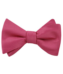 Magenta Pink Satin Self Tied Bow Tie