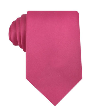 Magenta Pink Satin Necktie