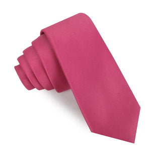 Magenta Pink Satin Skinny Tie
