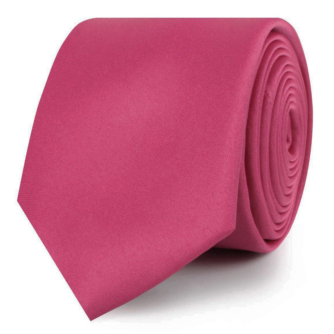 Magenta Pink Satin Skinny Ties