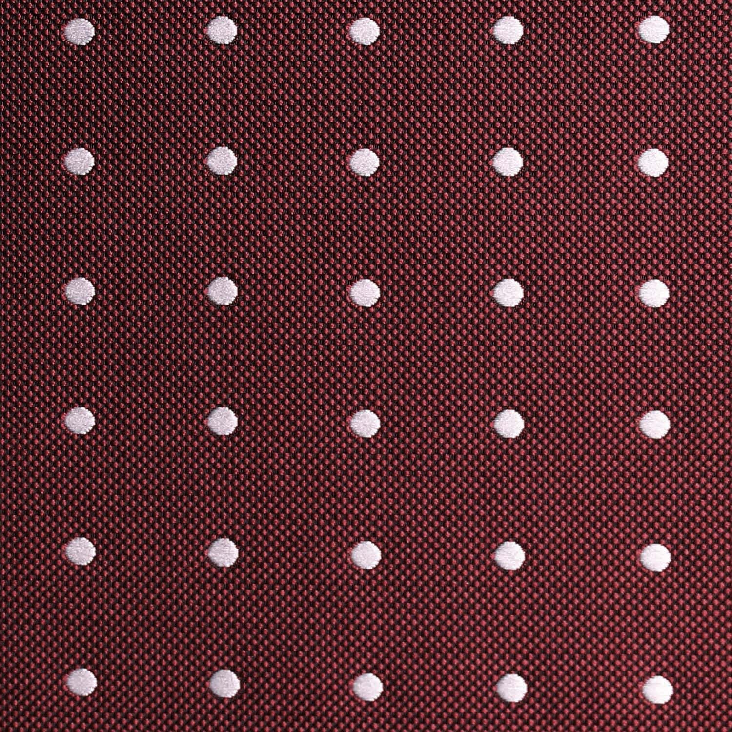 Mahogany Maroon with White Polka Dots Fabric Bow Tie M123