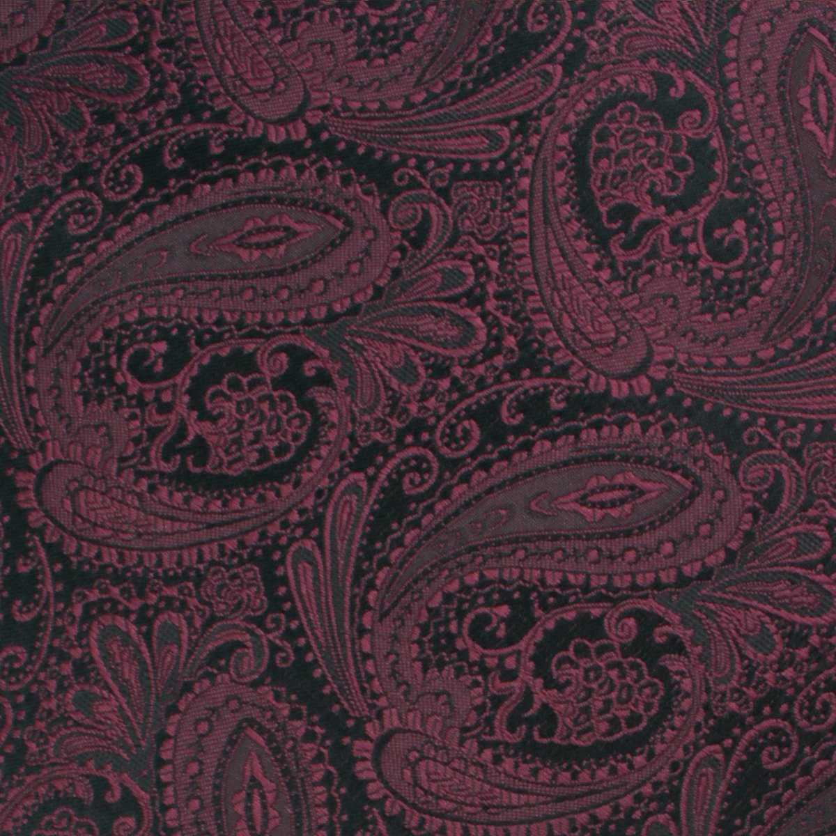 Mahogany Red Paisley Pocket Square Fabric