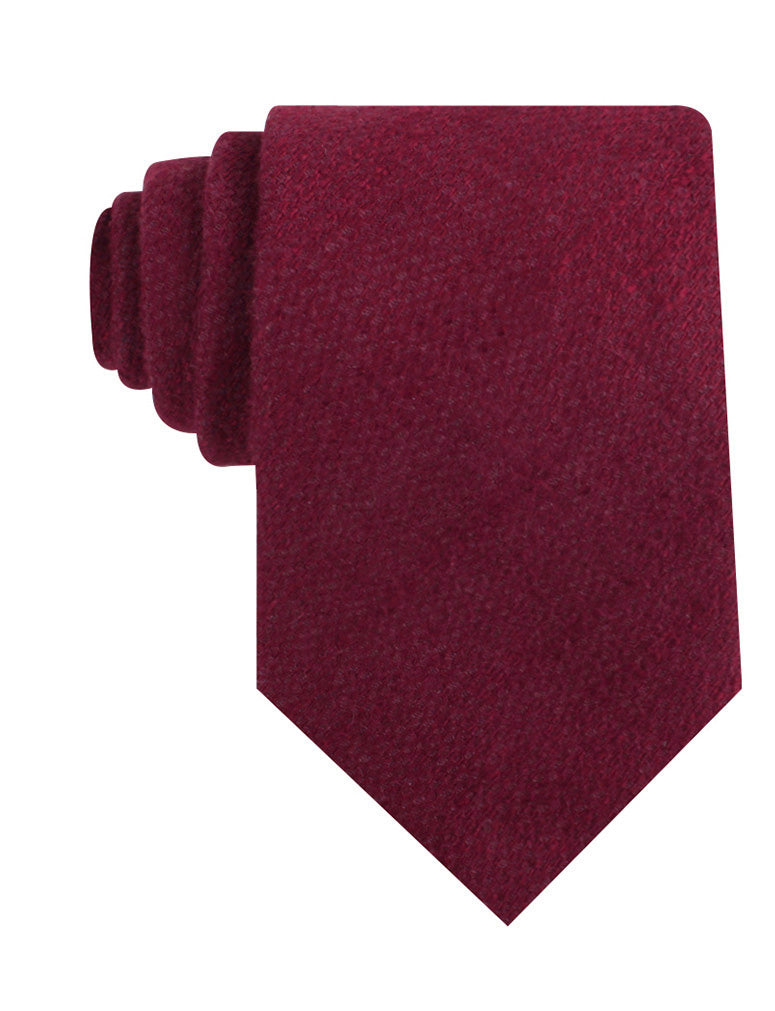 Mahogany Wine Linen Twill Necktie