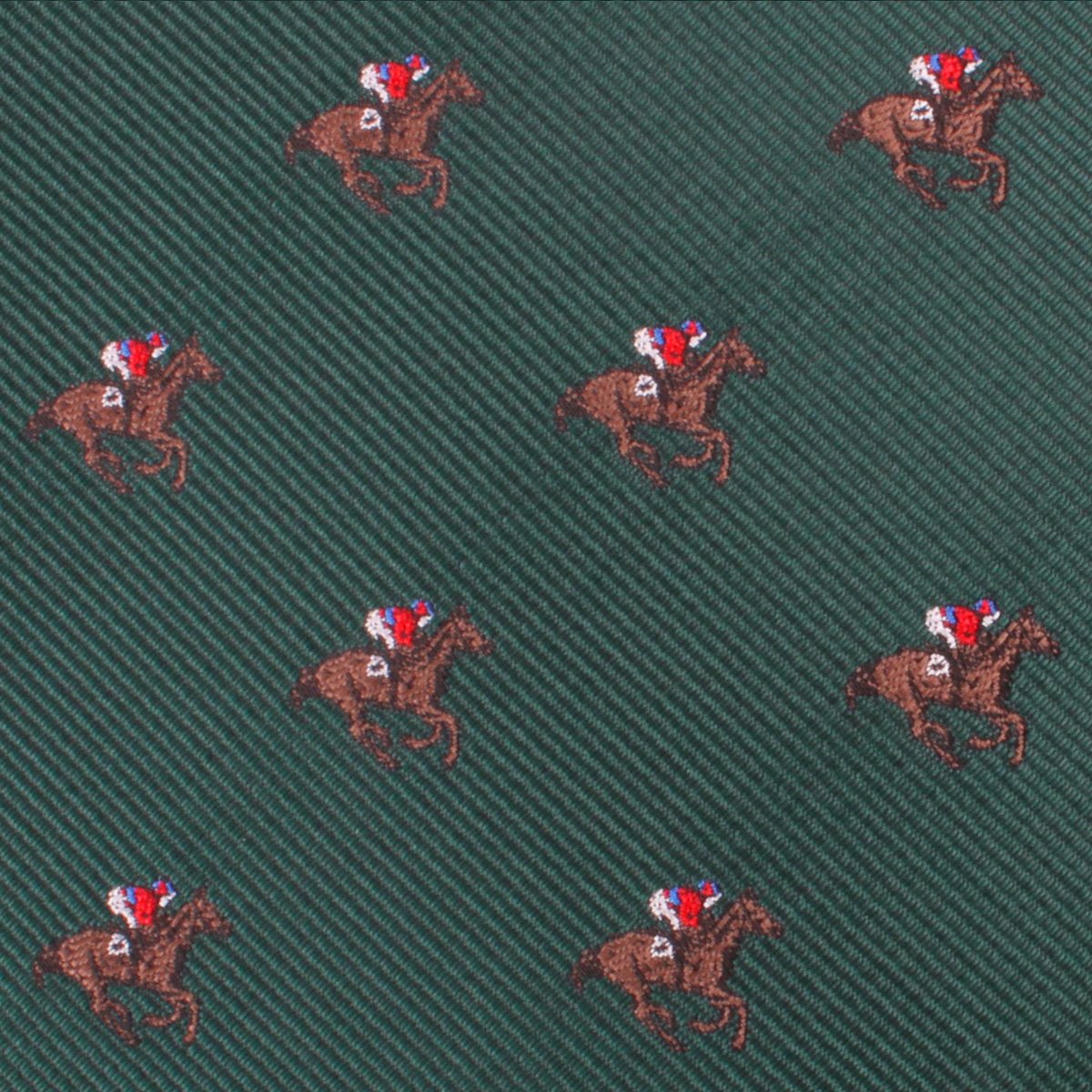 Green Victory Racehorse Necktie Fabric