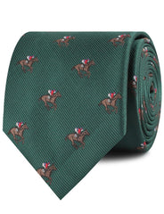 Green Victory Racehorse Neckties