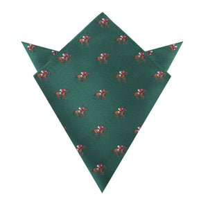 Green Victory Racehorse Pocket Square