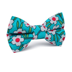 Maldivian Turquoise Floral Kids Bow Tie
