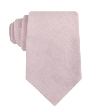 Maldivian Blush Pink Linen Necktie