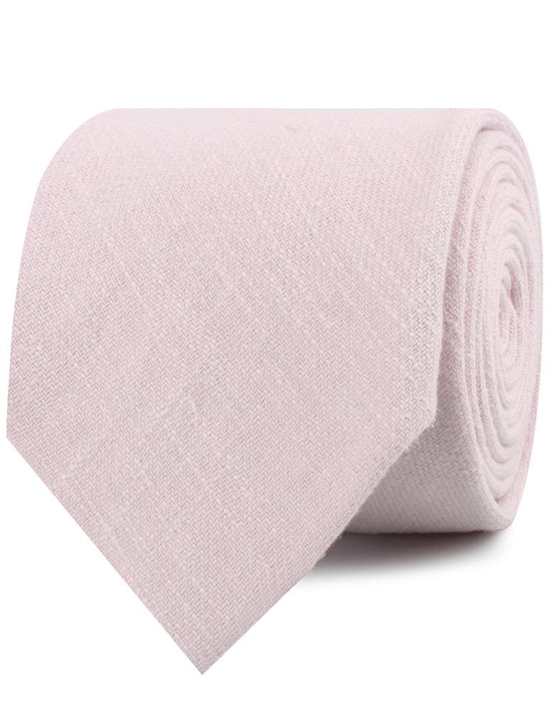 Maldivian Blush Pink Linen Neckties
