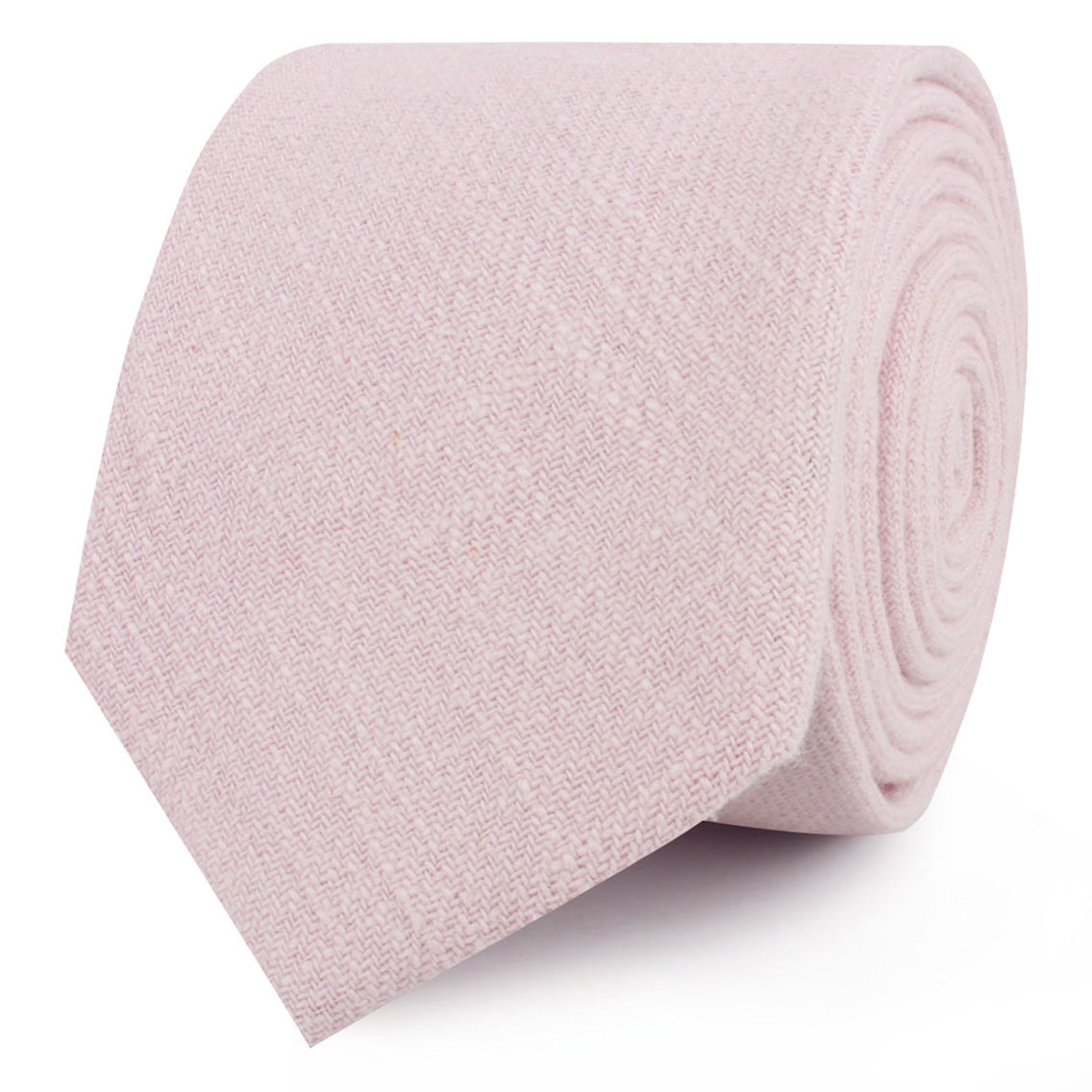 Maldivian Blush Pink Linen Skinny Ties