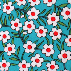 Maldivian Turquoise Floral Fabric Swatch