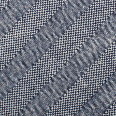 Manarola Navy Tweed Striped Linen Bow Tie Fabric