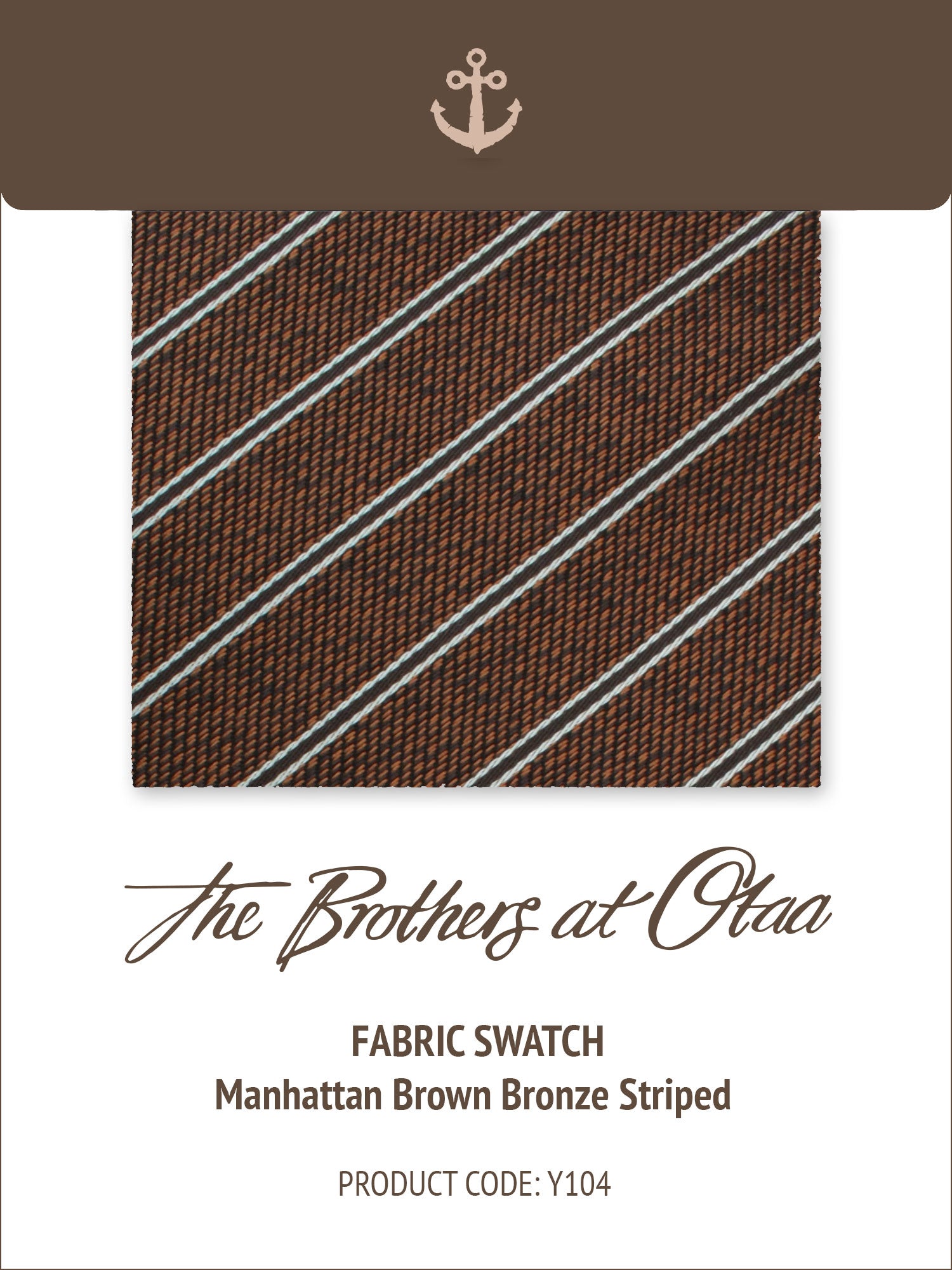 Manhattan Brown Bronze Striped Y104 Fabric Swatch