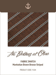 Manhattan Brown Bronze Striped Y104 Fabric Swatch
