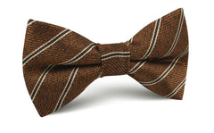 Manhattan Brown Bronze Striped Bow Tie