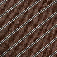 Manhattan Brown Bronze Striped Pocket Square Fabric
