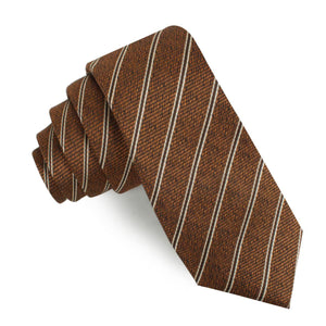 Manhattan Brown Bronze Striped Skinny Tie