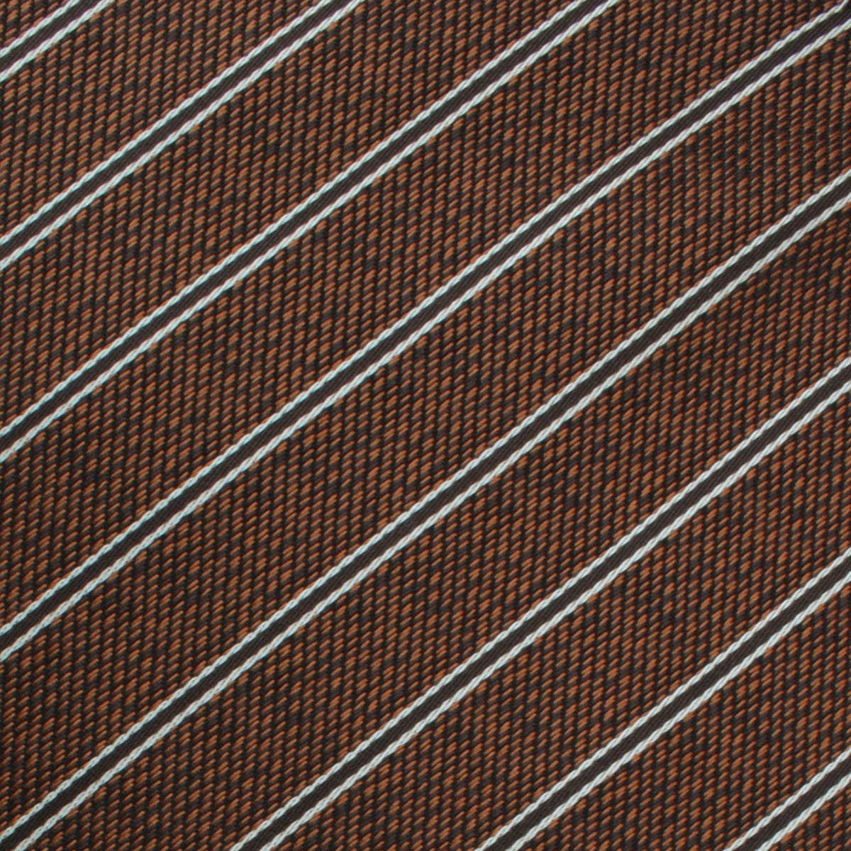 Manhattan Brown Bronze Striped Skinny Tie Fabric