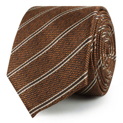 Manhattan Brown Bronze Striped Skinny Ties