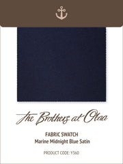 Marine Midnight Blue Satin Y360 Fabric Swatch