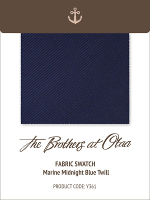 Fabric Swatch (Y361) - Marine Midnight Blue Twill