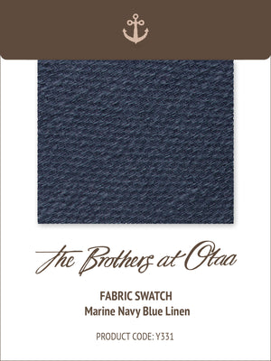 Fabric Swatch (Y331) - Marine Navy Blue Linen