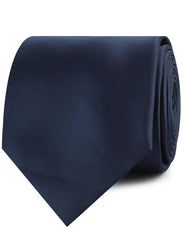 Marine Midnight Blue Satin Neckties