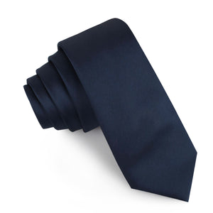 Marine Midnight Blue Satin Skinny Tie