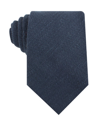 Marine Navy Blue Linen Necktie