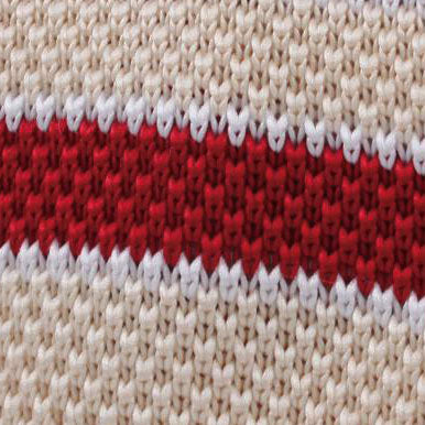 Mark Hanna Red Striped Knitted Tie Fabric