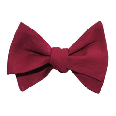 Maroon Cotton Self Tie Bow Tied up