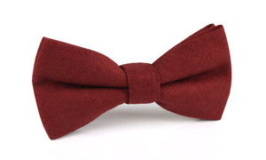 Maroon Slub Linen Bow Tie