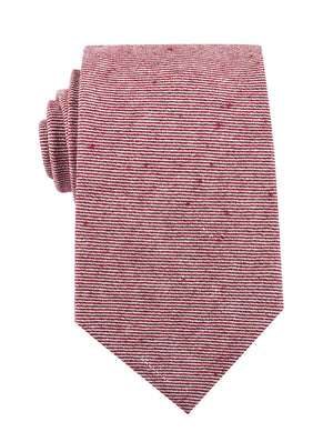 Maroon & White Twill Stripe Linen Necktie