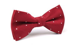 Maroon with White Polka Dots Bow Tie