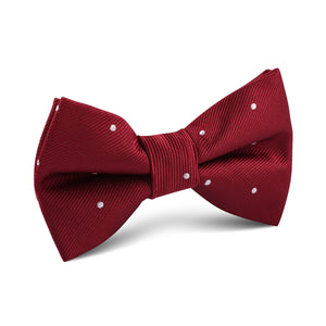 Maroon with White Polka Dots Kids Bow Tie