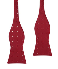 Maroon with White Polka Dots Self Tie Bow Tie