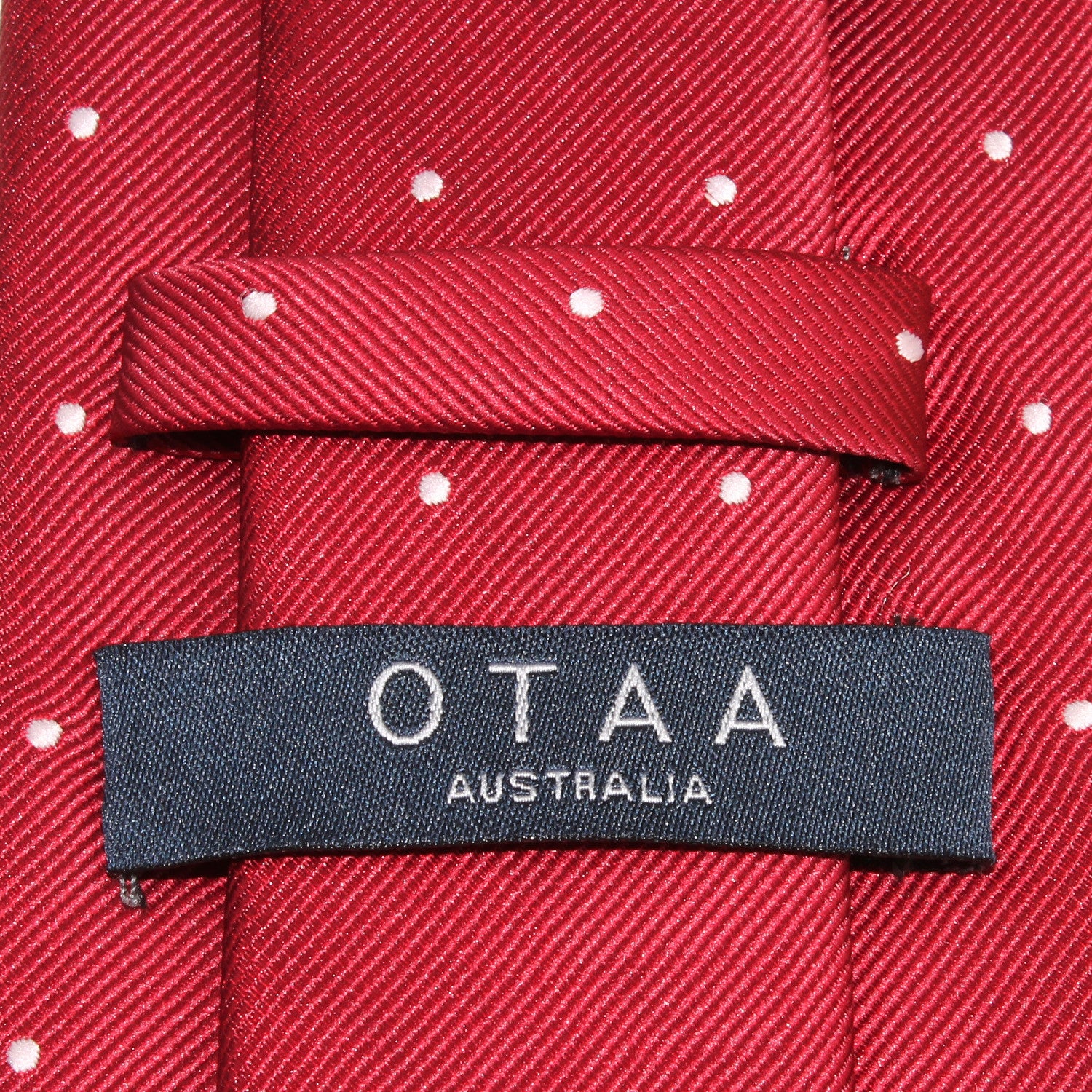 Maroon with White Polka Dots Skinny Tie OTAA Australia