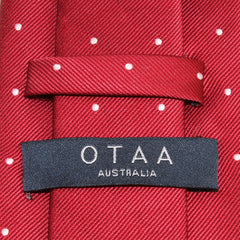 Maroon with White Polka Dots Skinny Tie OTAA Australia
