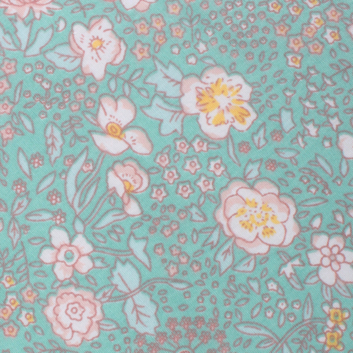Maui Mint Green Floral Fabric Swatch