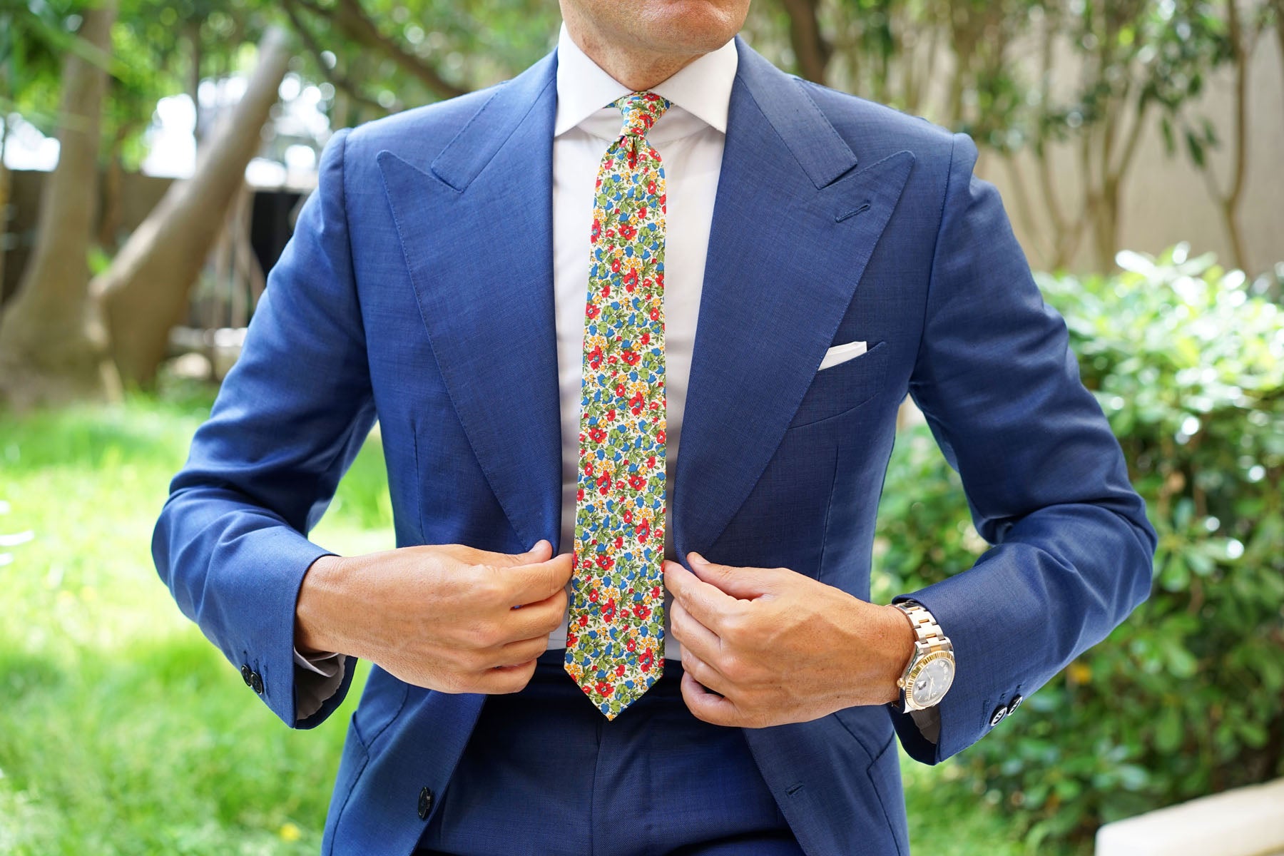 Medellín Flower Skinny Tie | Floral Slim Ties | Mens Narrow