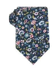 Mediterranean Midnight Blue Floral Necktie | Buy Designer Ties for Men ...