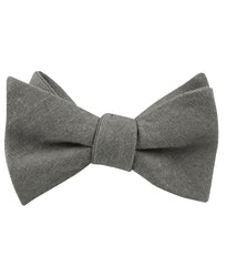 Mercury Charcoal Linen Self Tie Bow Tie